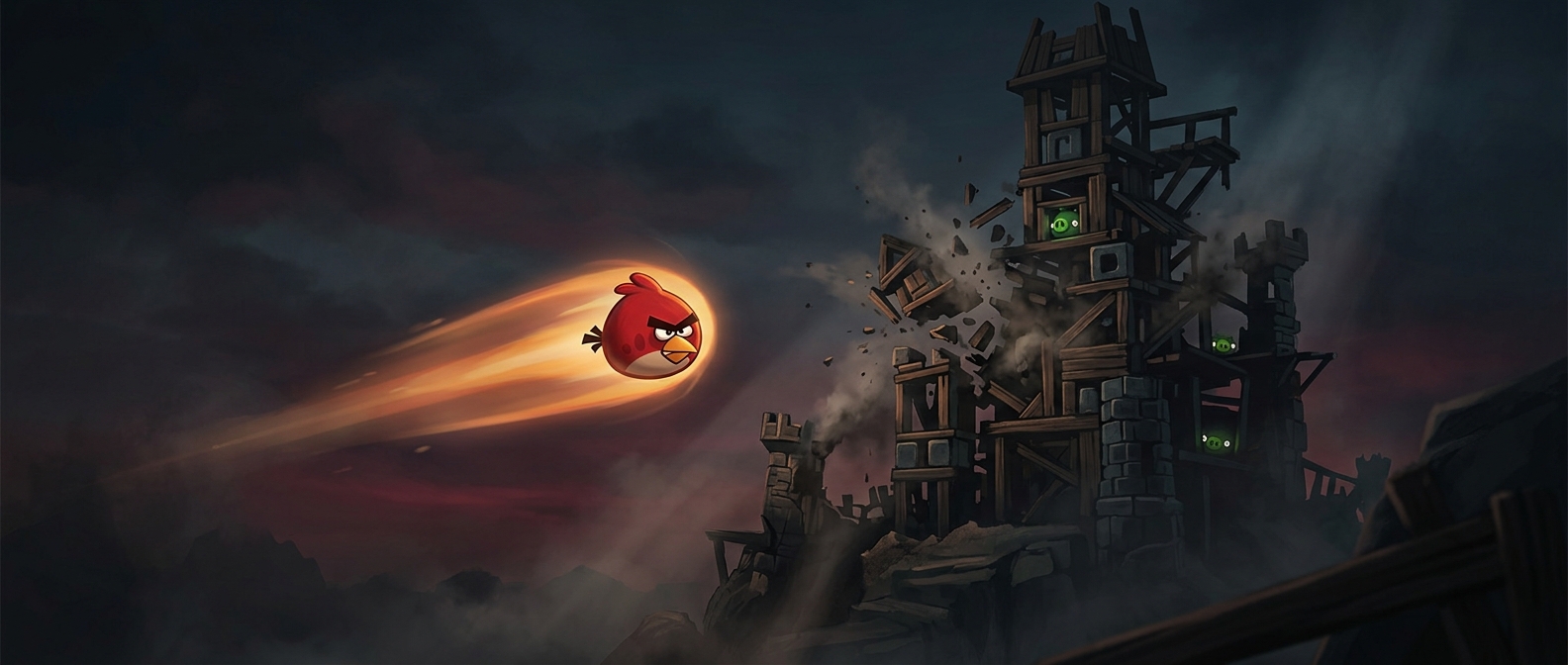 Angry Birds с гордостью используют себя как оружие против конструкций