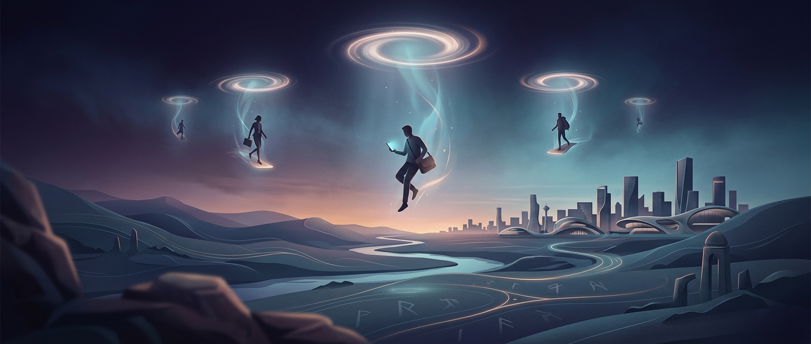 Twilight portals drop users from the sky