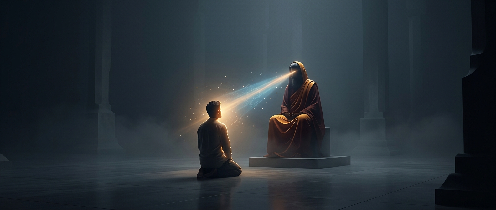 Making eye contact with a guru is a massive deal
