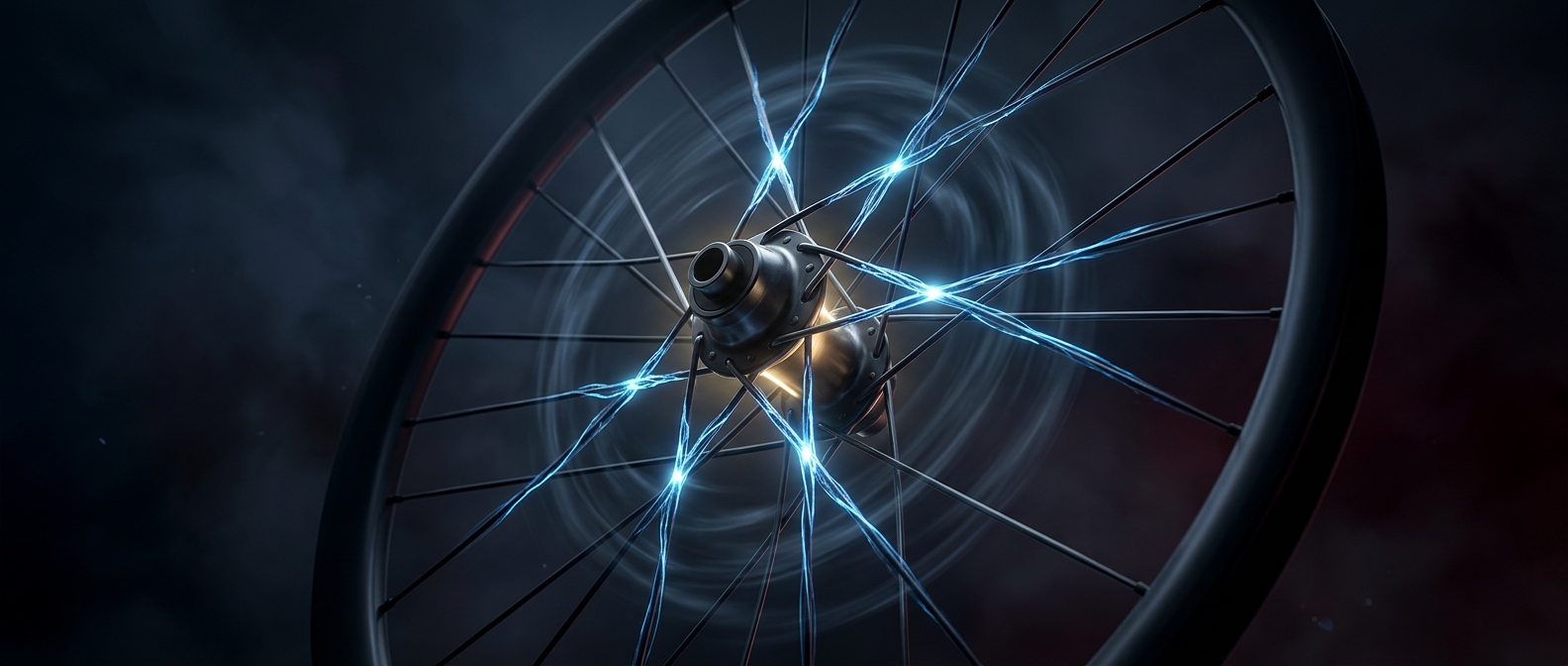 Crossed spokes handle rotational wheel torque