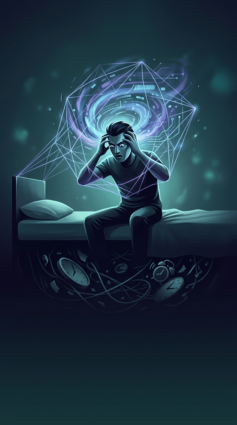Aggressively forcing yourself to fall asleep practically guarantees insomnia for what physical reason?