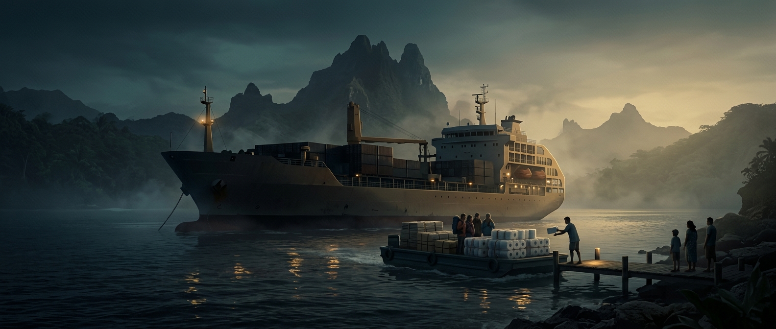 The freighter that brings supplies—and tourists—to the Marquesas