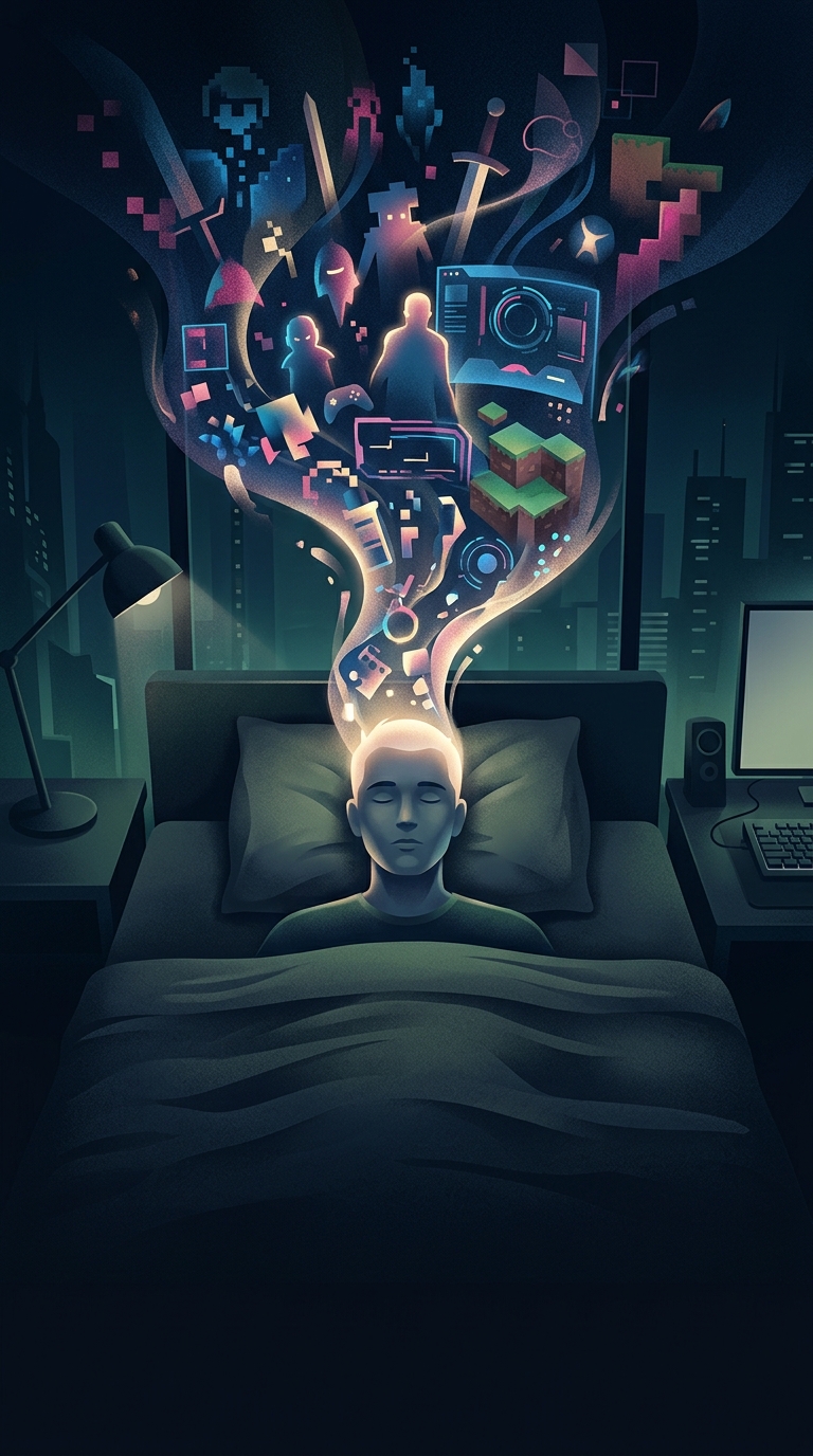After binge-watching a show or playing a game all weekend, why do you start dreaming about it?