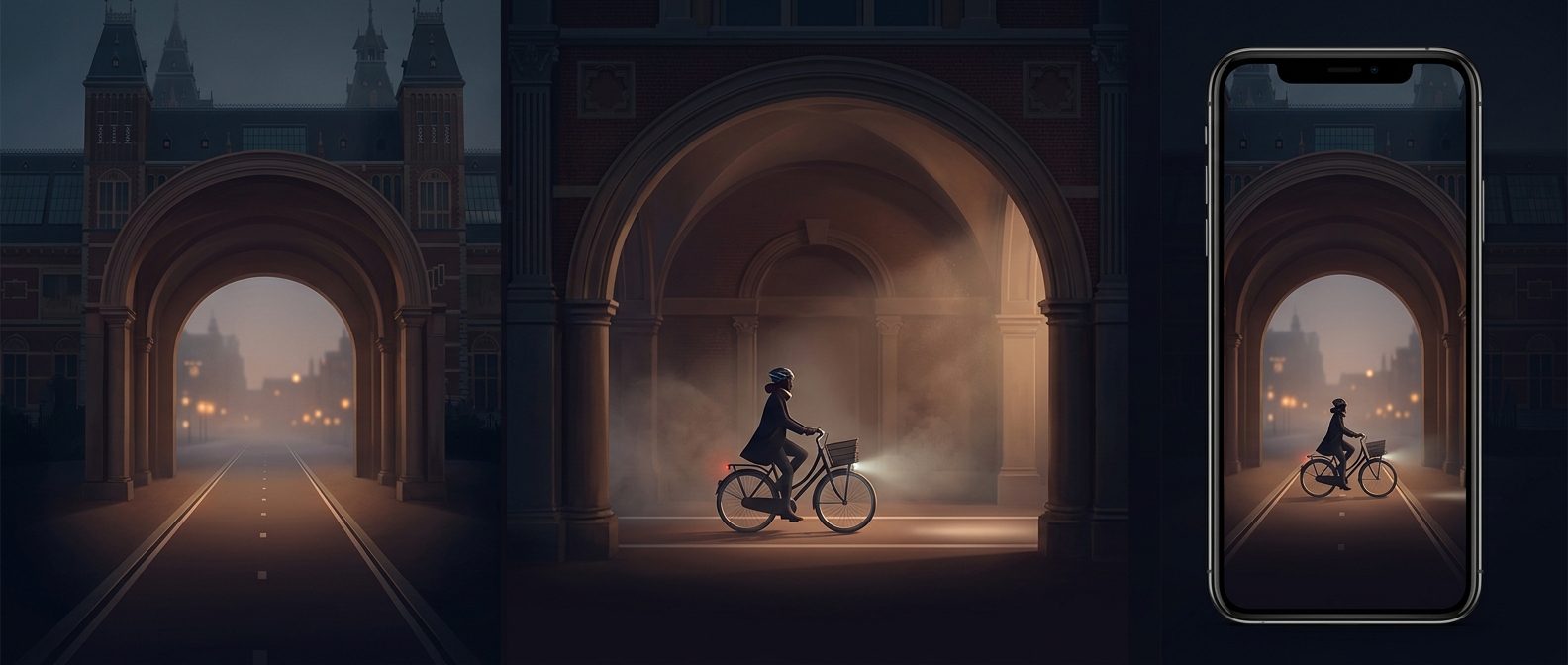 Велодорожка проходит прямо сквозь Rijksmuseum