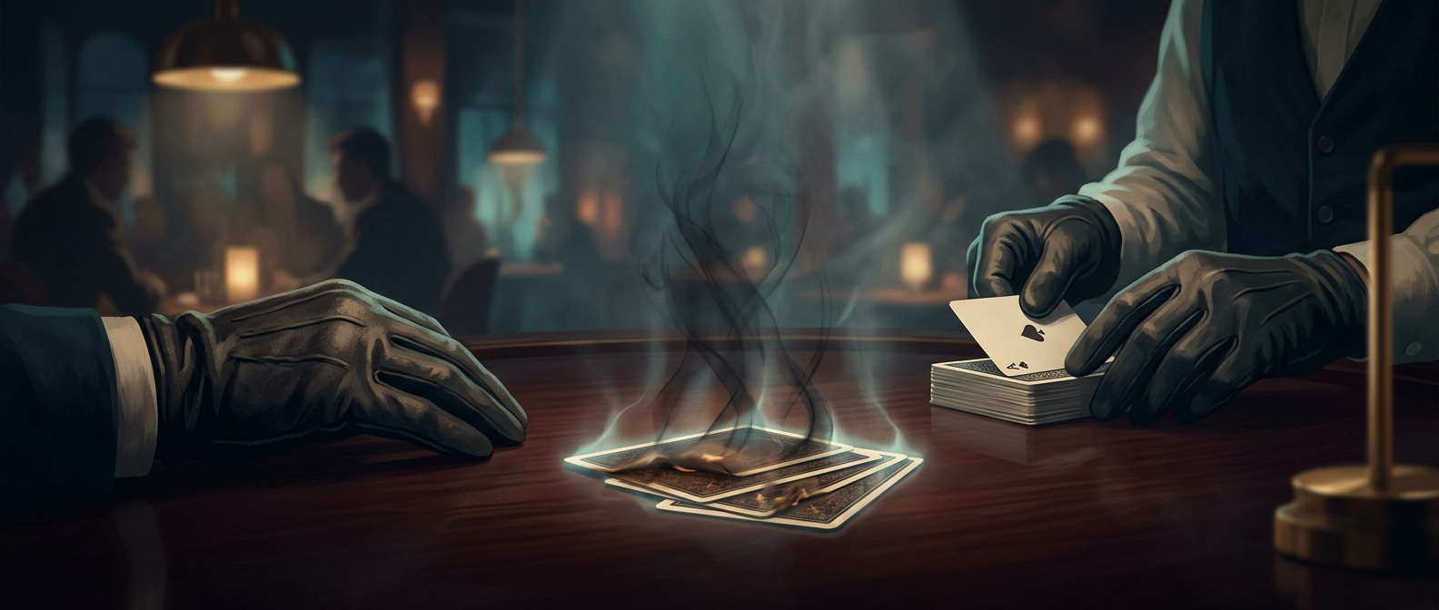 Burn cards prevent players from reading deck tops