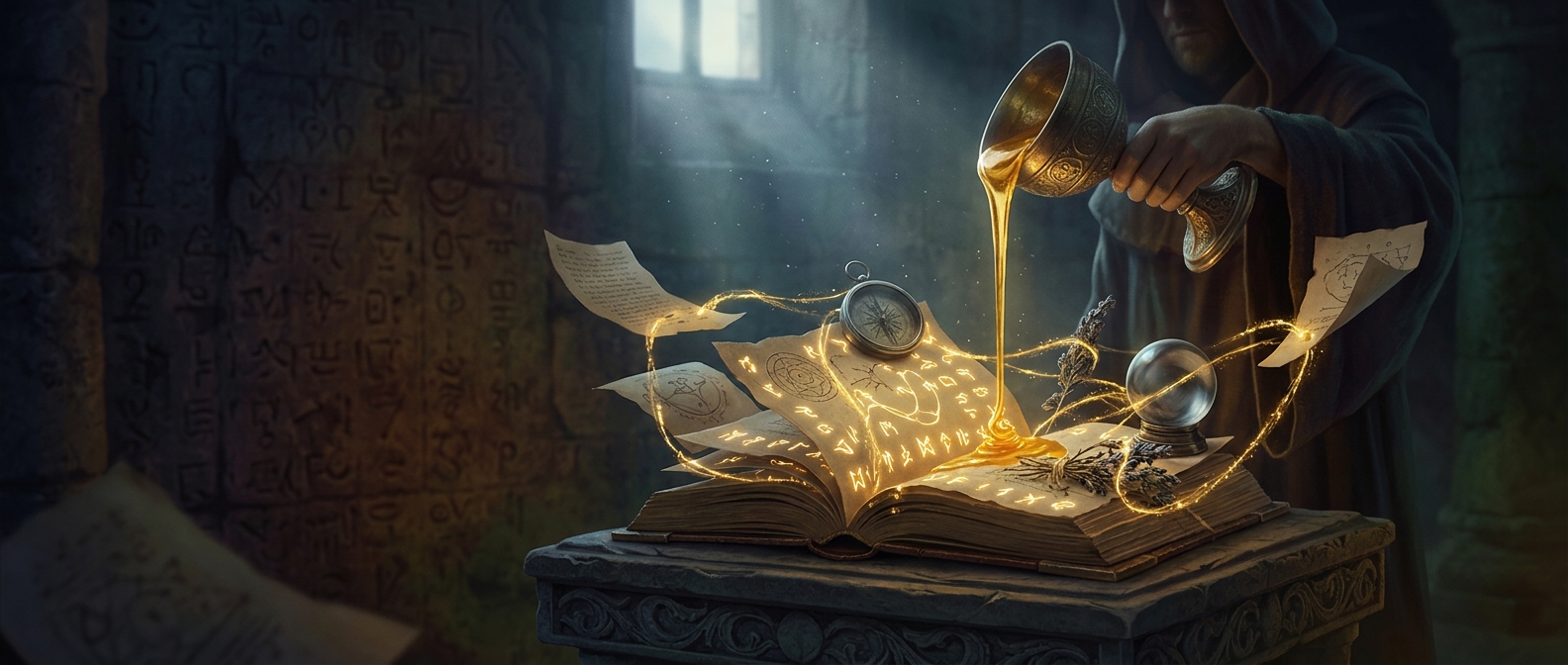 Honey acts as a sticky esoteric binding agent