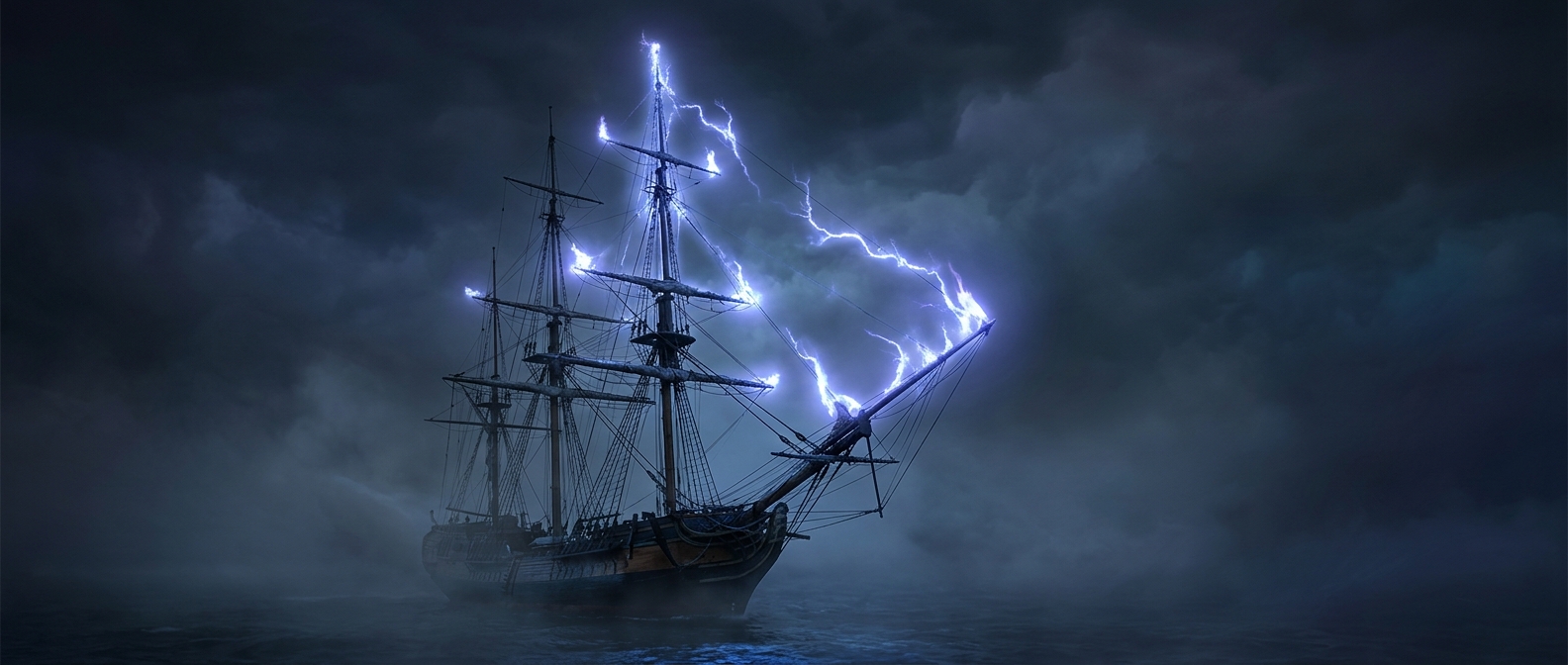 The ghostly glow that clings to ship masts