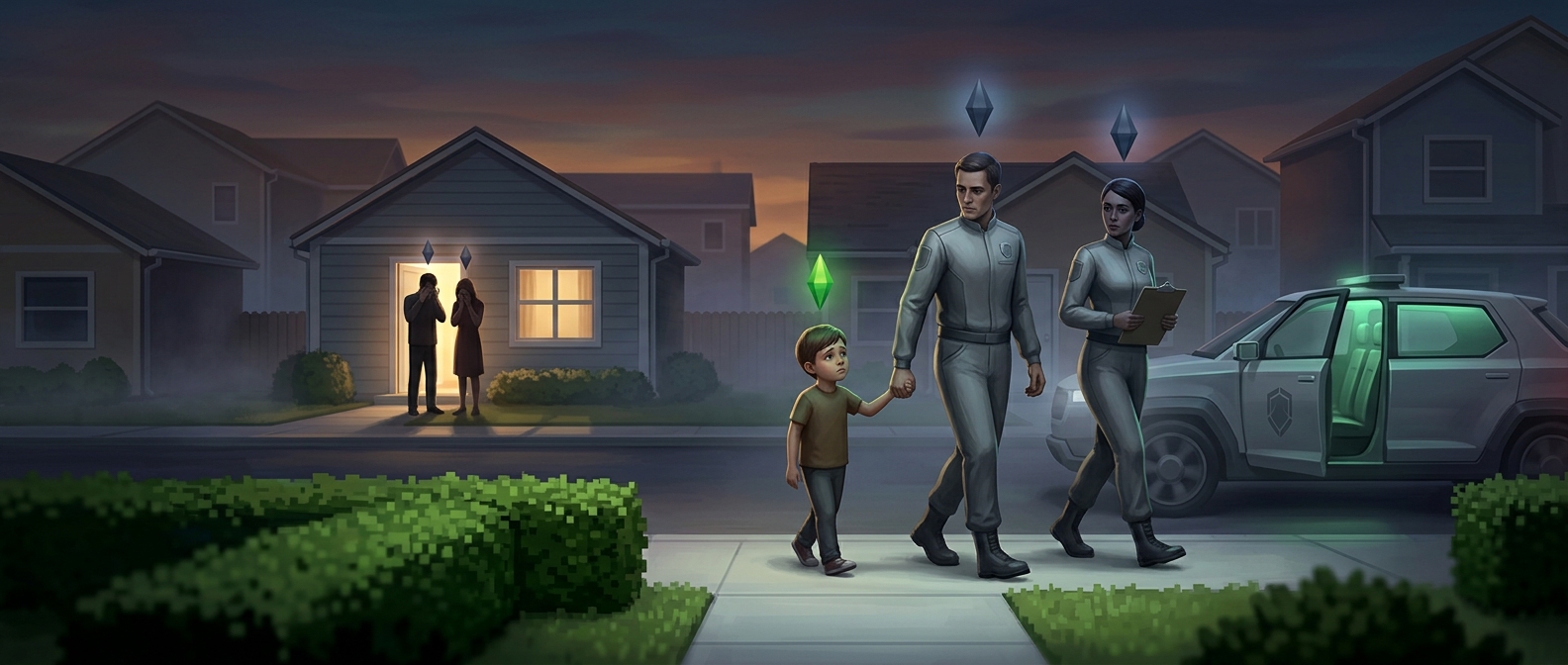In The Sims, neglecting a baby gets it taken away