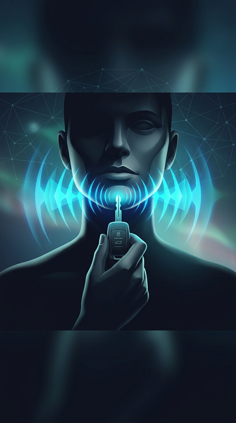 Why does holding your car key fob up against your chin actually increase its signal unlock range?