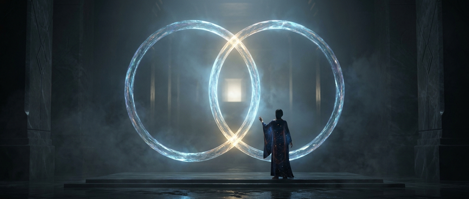 Два пересекающихся круга образуют «Vesica Piscis» — символ точки творения