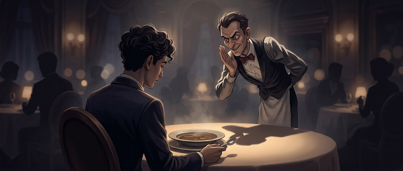 A dinner where the waiters insult the guests