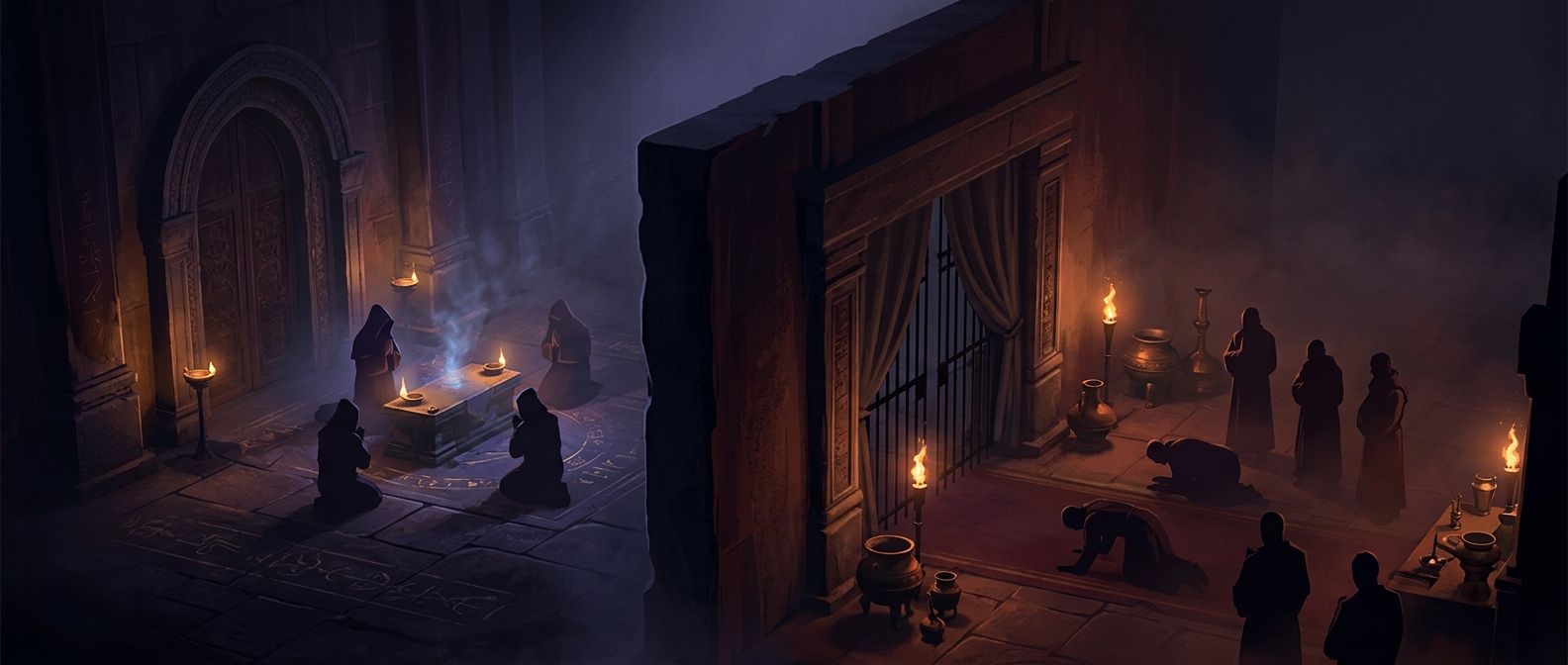 Monasteries strictly divide space into separate ritual zones
