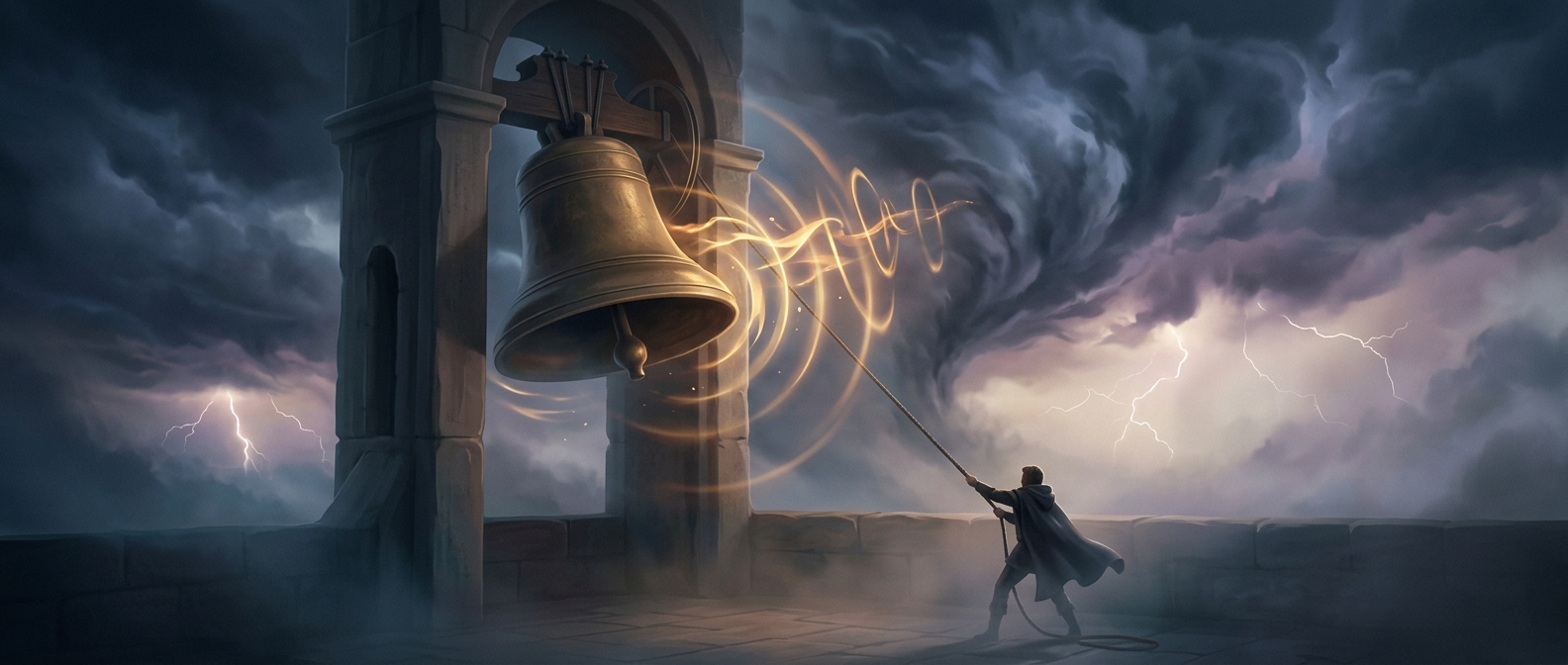 Ringing bells loudly was believed to scatter thunderstorms