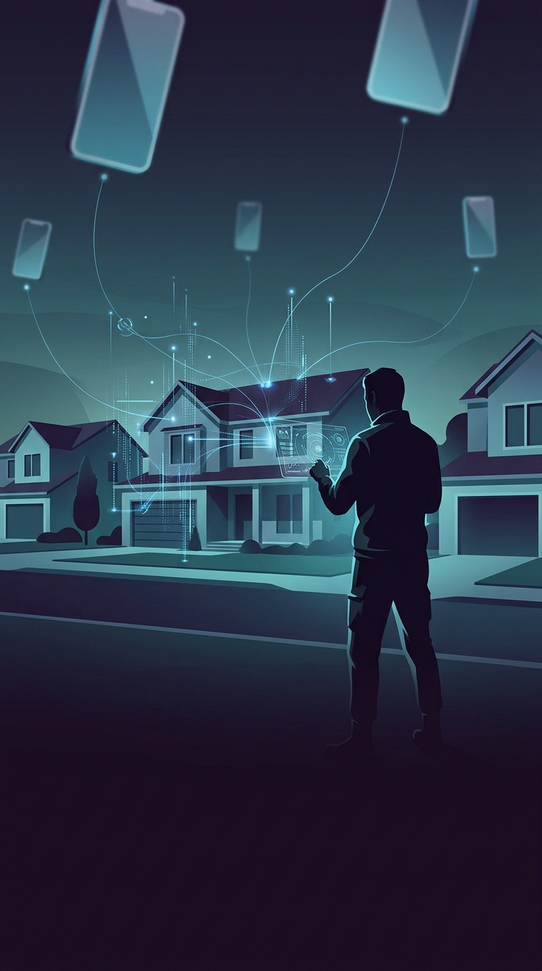 How do modern tech-savvy burglars easily determine which houses in a wealthy neighborhood are currently empty?