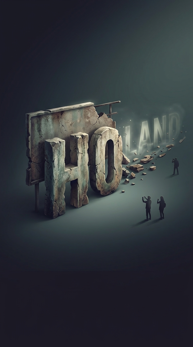 Hollywood's iconic hillside sign originally read Hollywoodland when it was erected in the nineteen twenties as a massive, illuminated billboard to promote a segregated upscale real estate development.