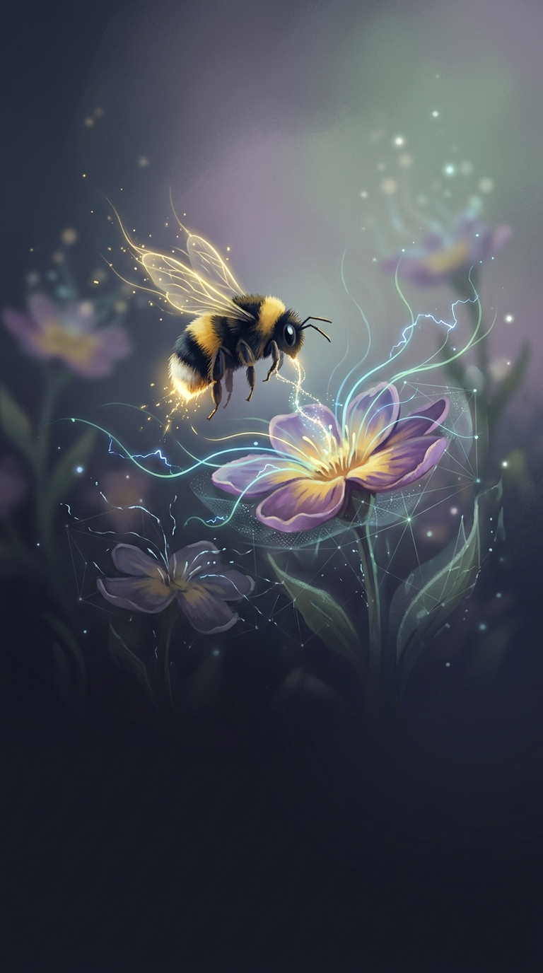 Bumblebees utilize the tiny hairs covering their bodies to detect invisible electric fields emitted by flowers, using this hidden sensory data to determine which blooms still have nectar.