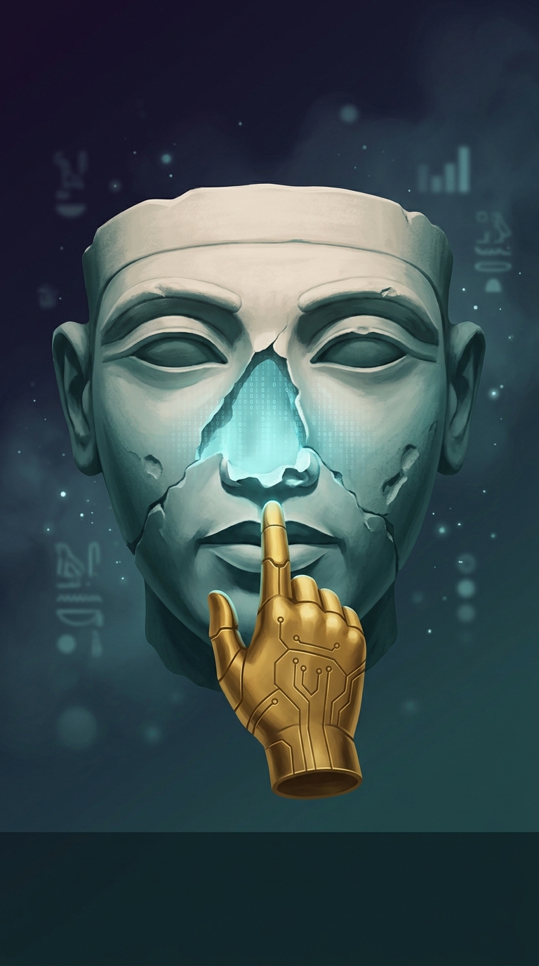 Why do the vast majority of ancient Egyptian pharaoh statues have noticeably smashed or missing noses?
