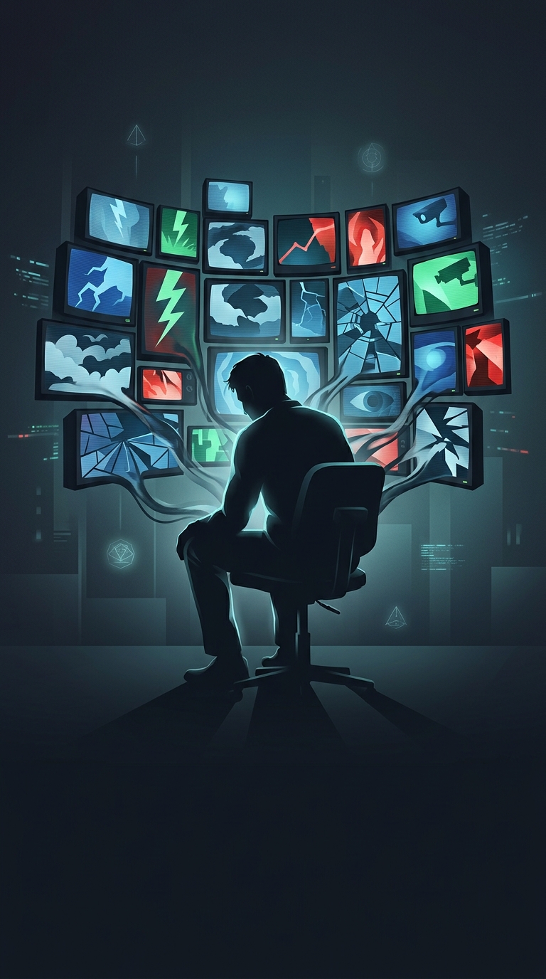 What dangerous psychological shift happens to people who habitually watch local television news?