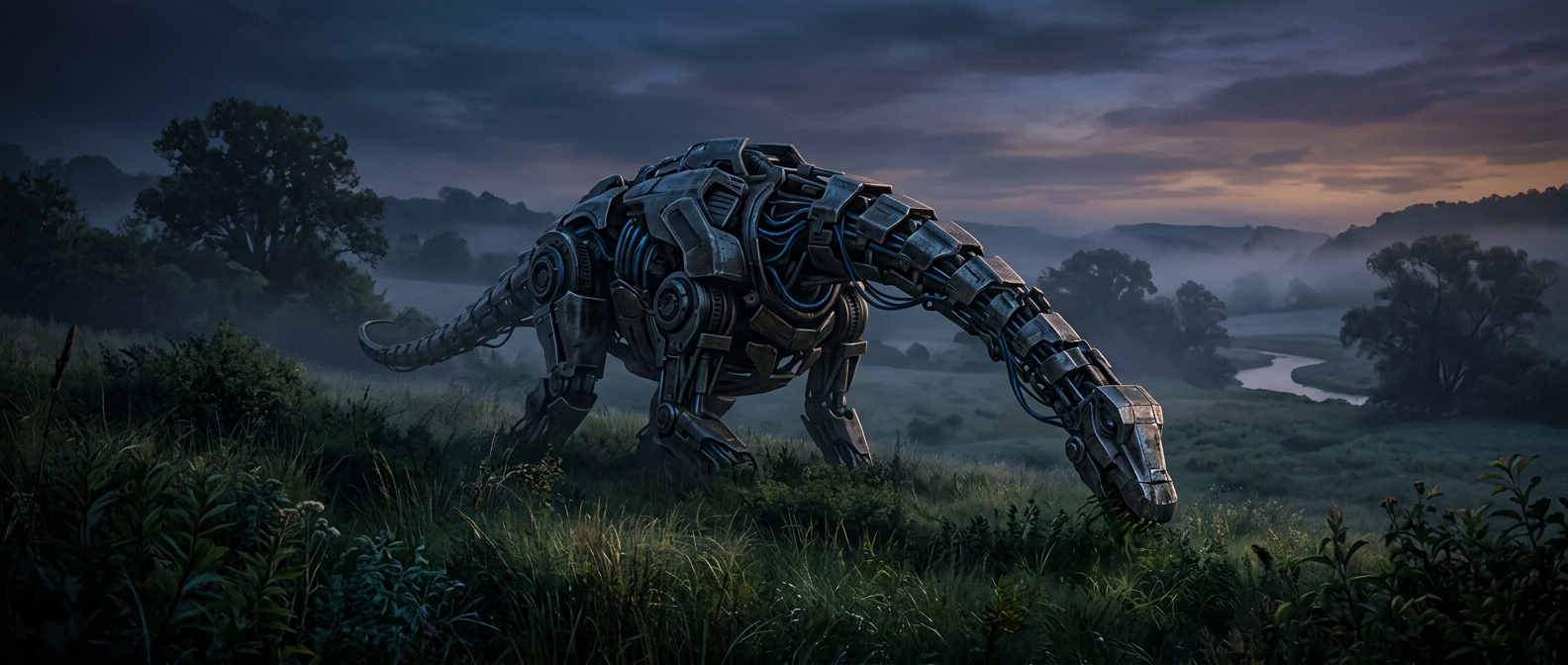 Why robotic dinosaurs eat grass