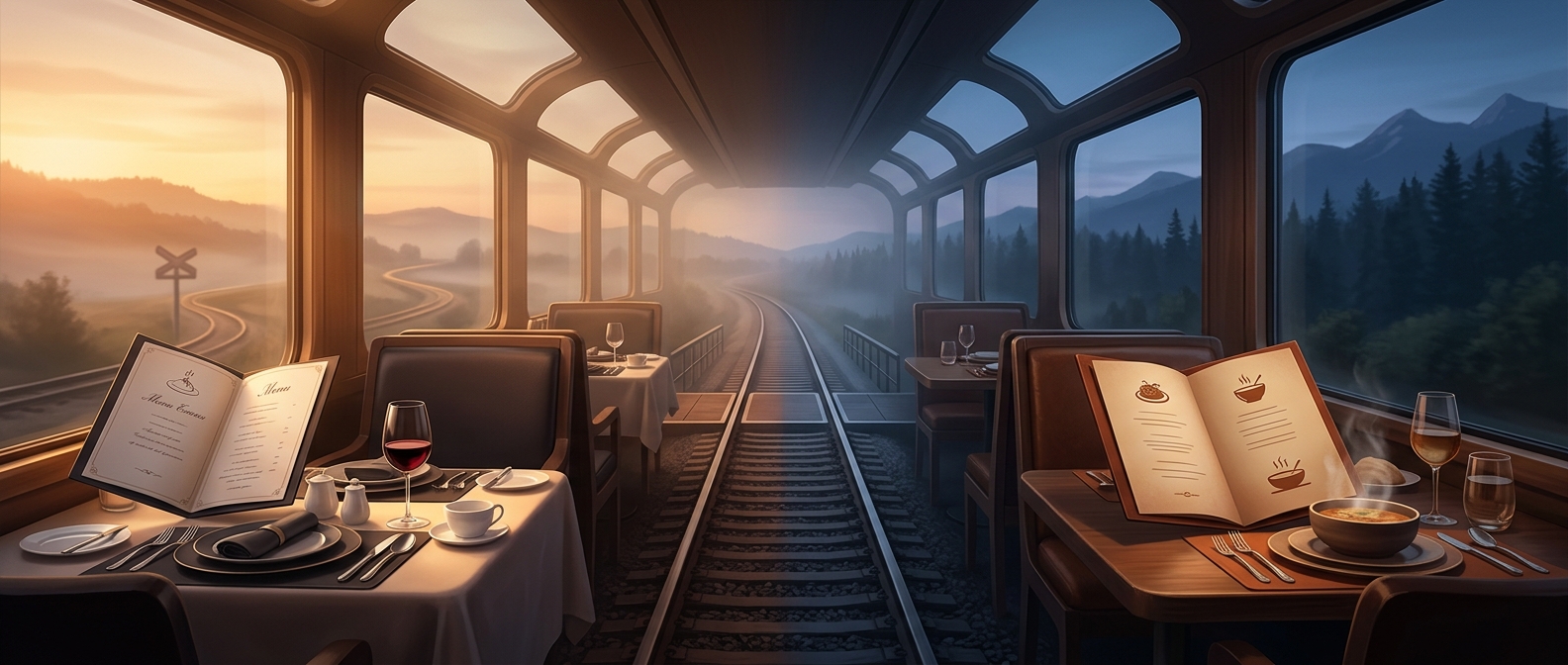 A train café changes its menu at the border