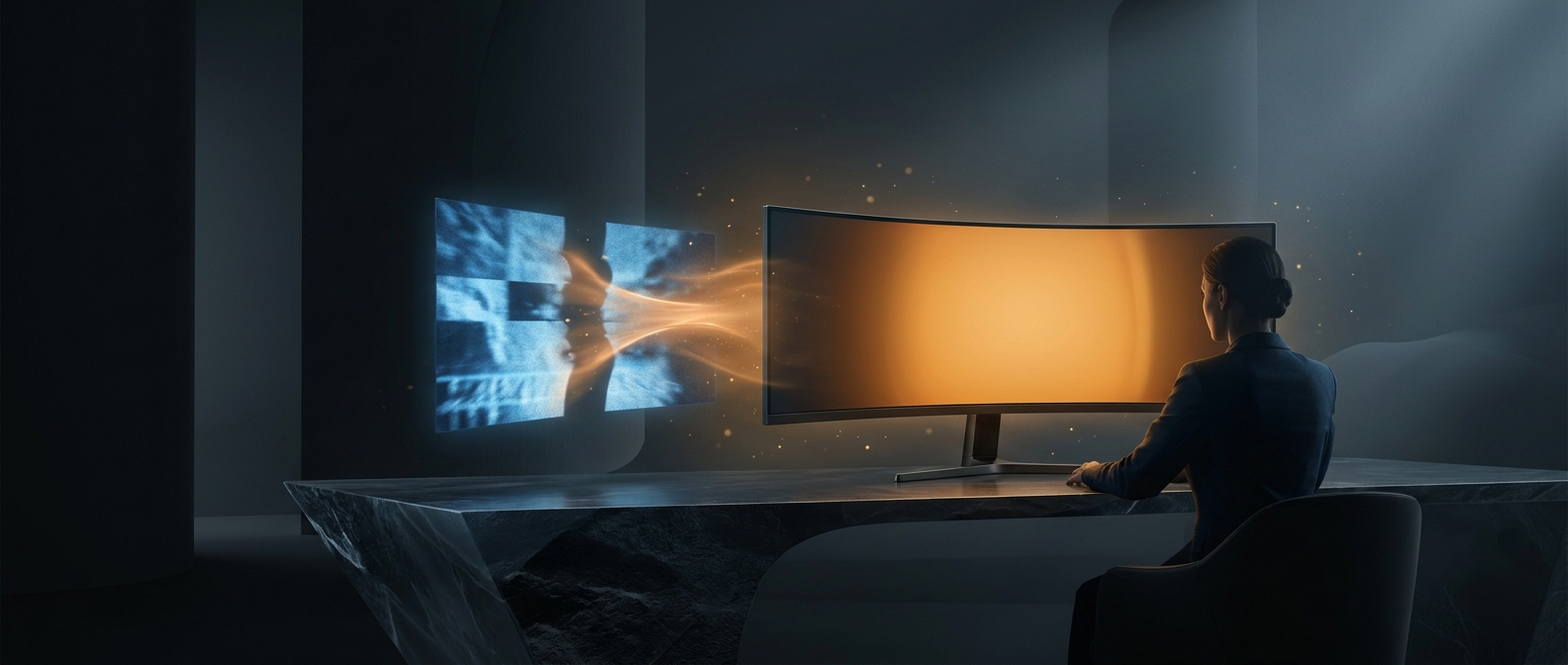 Ultrawide monitors replace dual-screen desktop setups