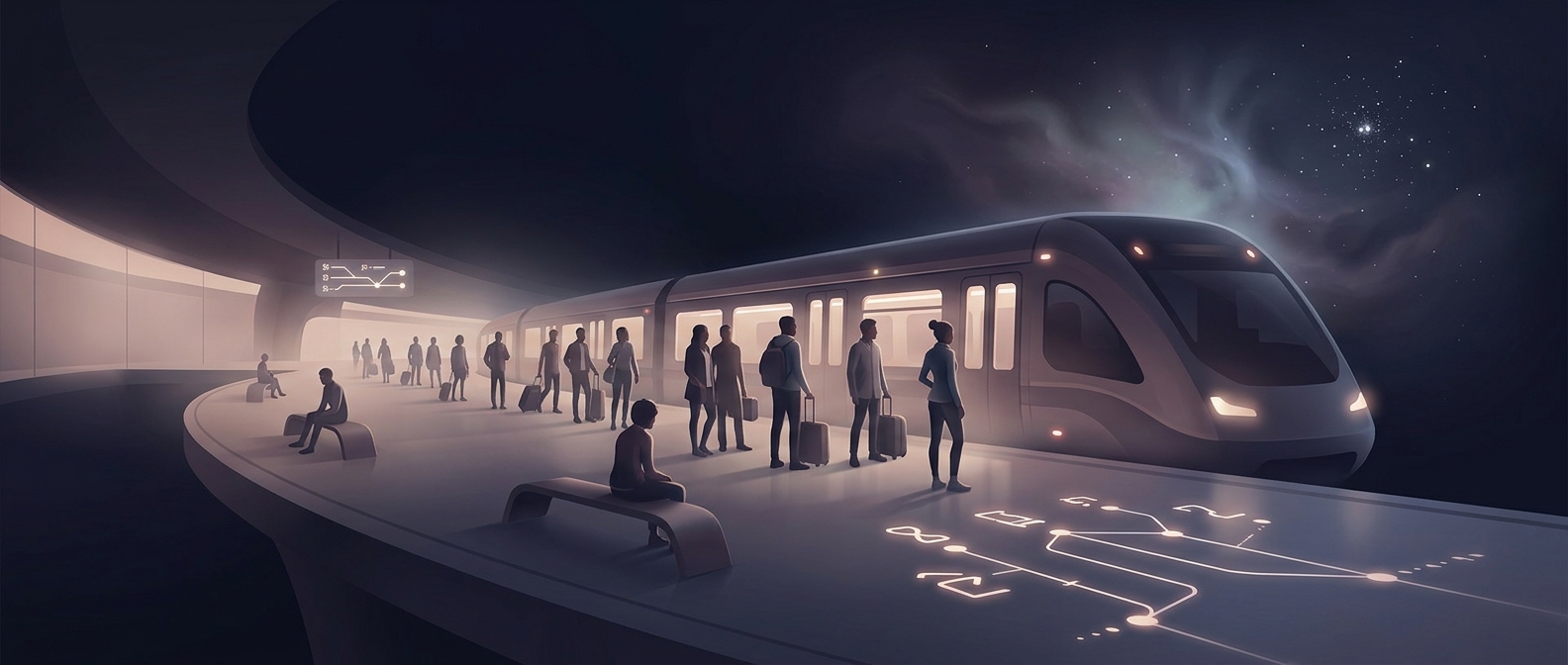 Intergalactic space travel mimics standard public transit