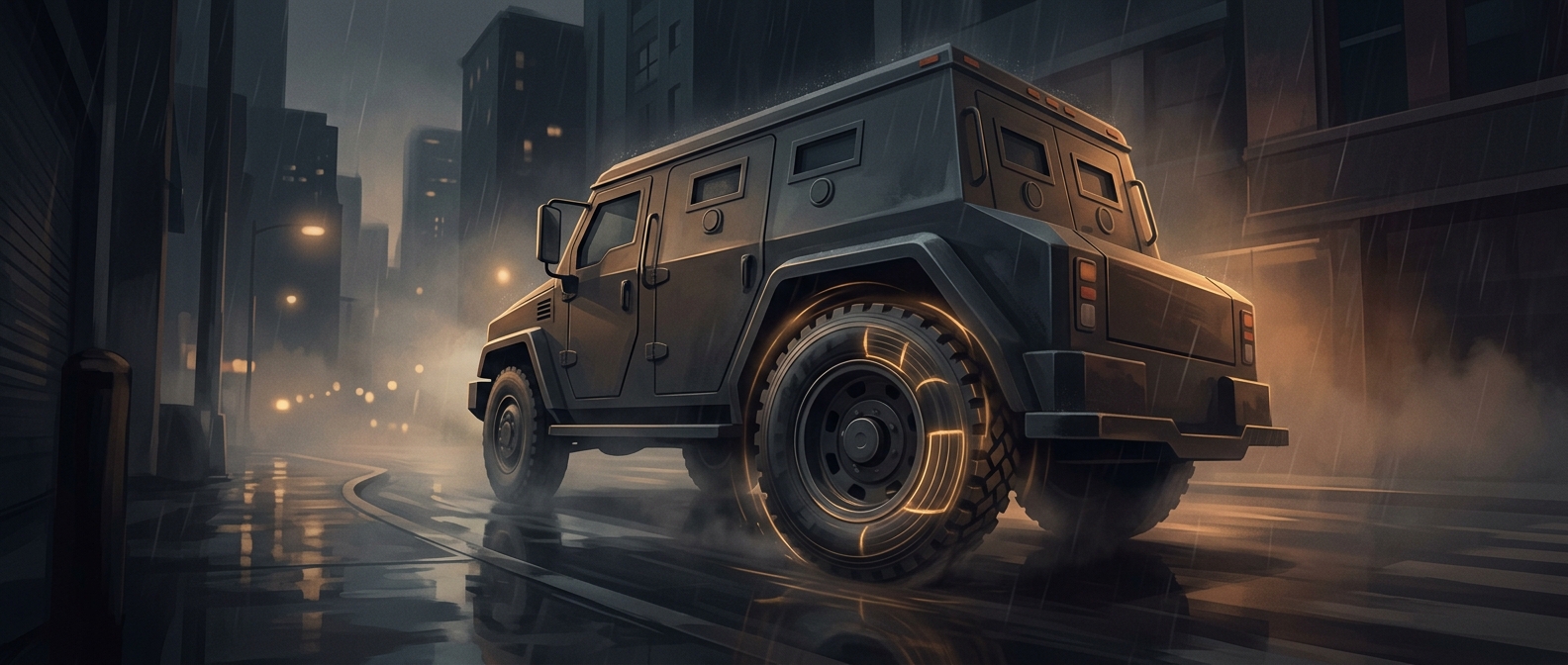 Why armored cash vans can keep driving after a blowout