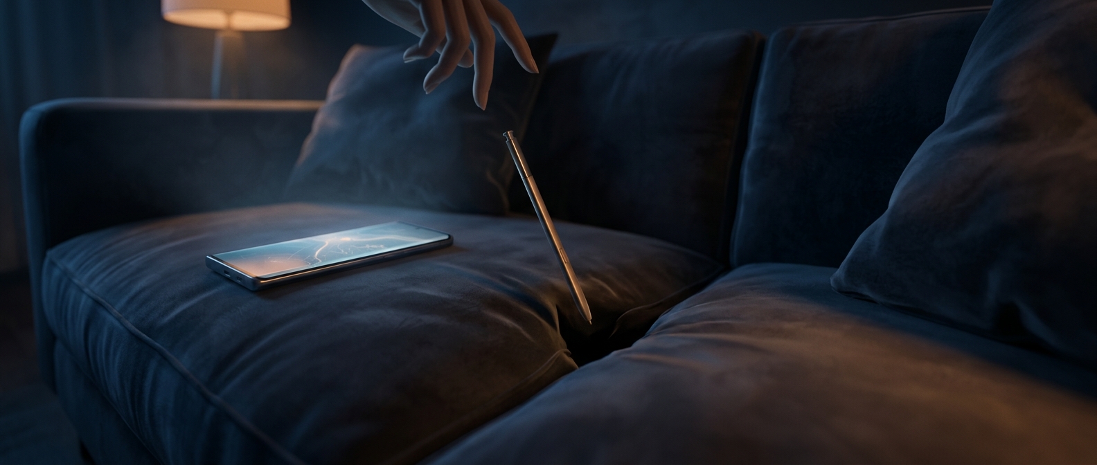 Phone styluses slip into couch cushions