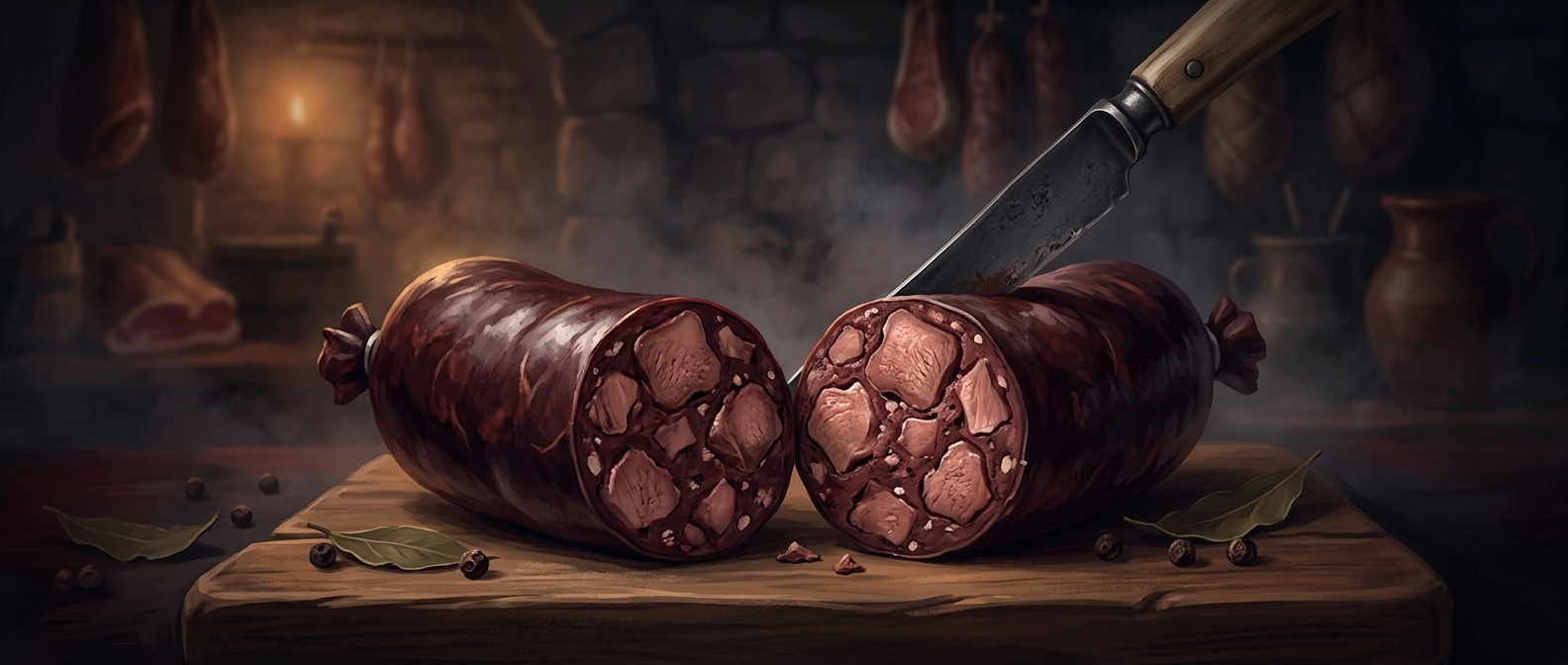 The sausage packed with chunks of pig tongue