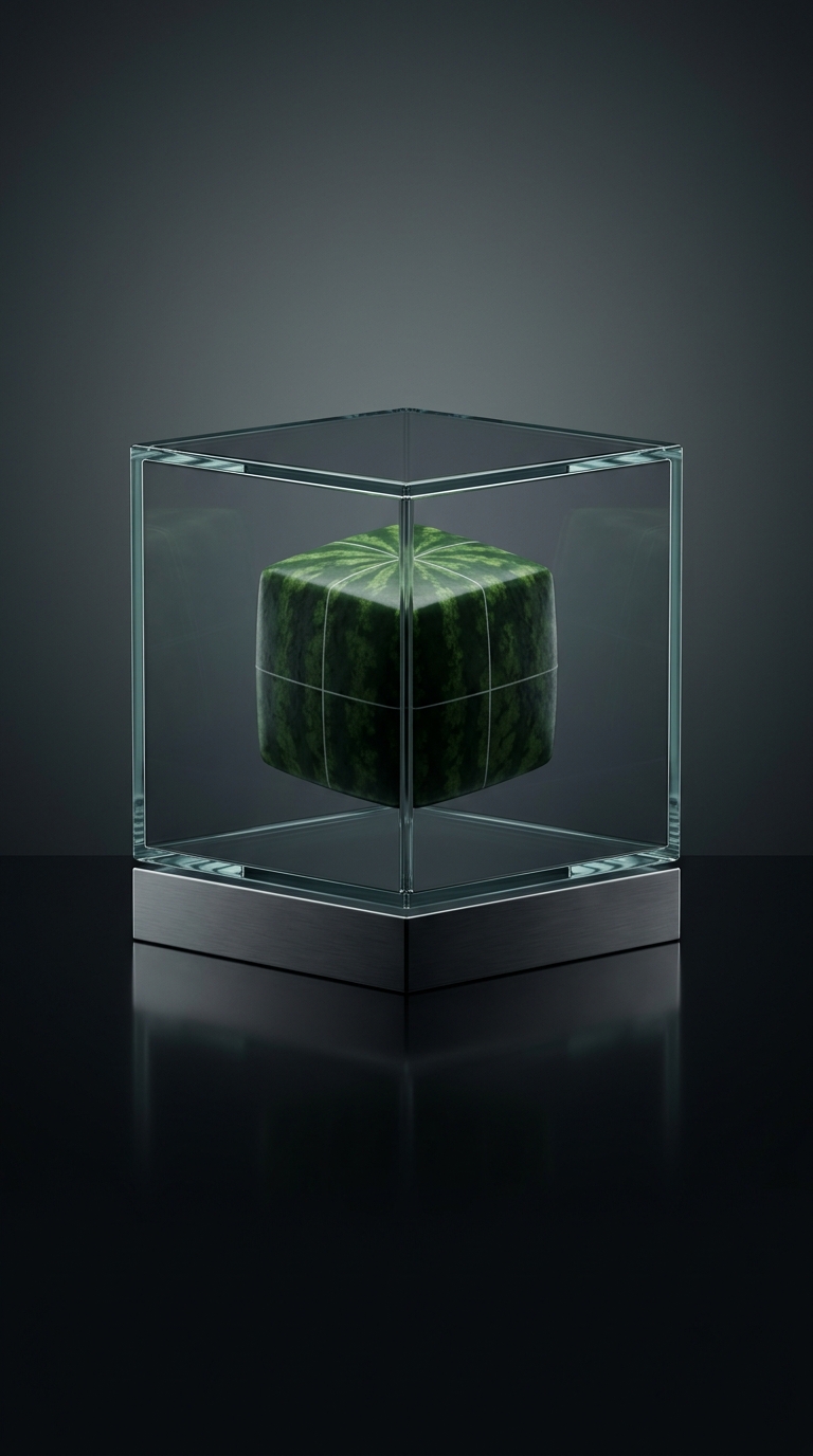 Japanese farmers engineered square watermelons by growing them in tempered glass boxes so they would stack perfectly in tiny urban refrigerators and be easier to transport across the country.