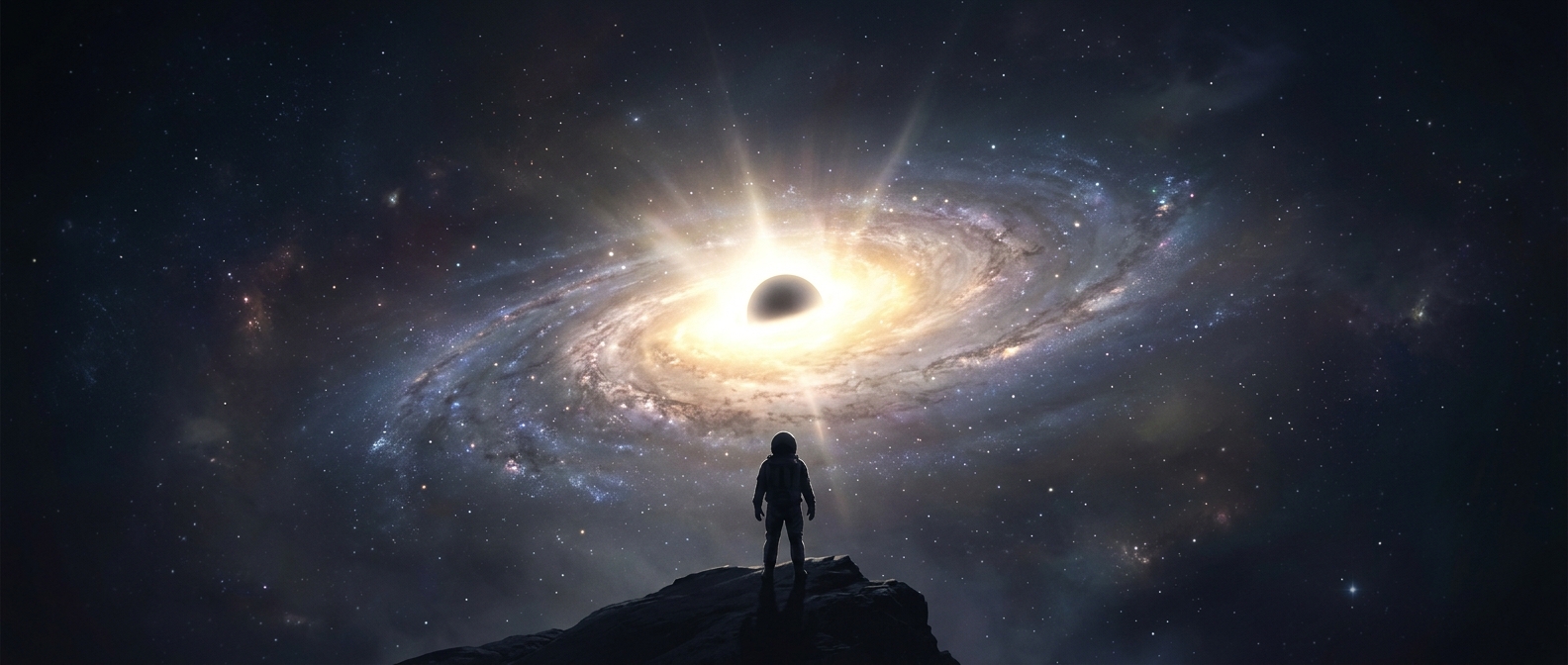 A quasar can outshine the entire galaxy surrounding its feeding black hole