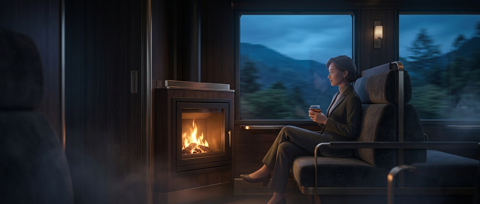 Japan built a train with a working fireplace