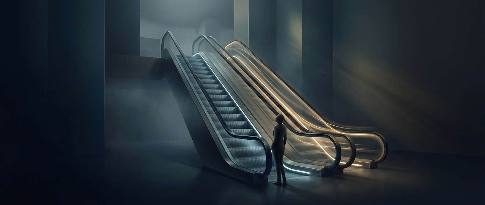 Why escalator handrails move faster than the stairs