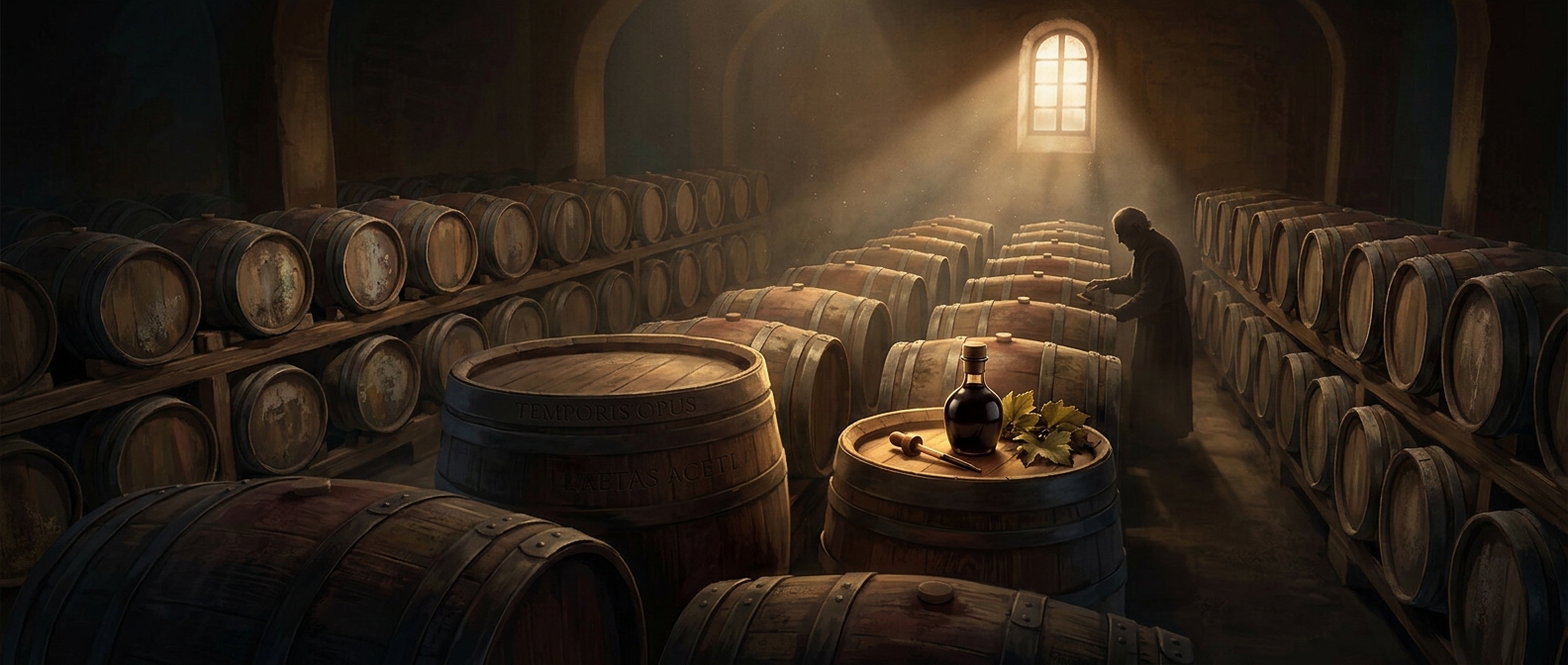 True balsamic vinegar ages in wooden barrels for decades