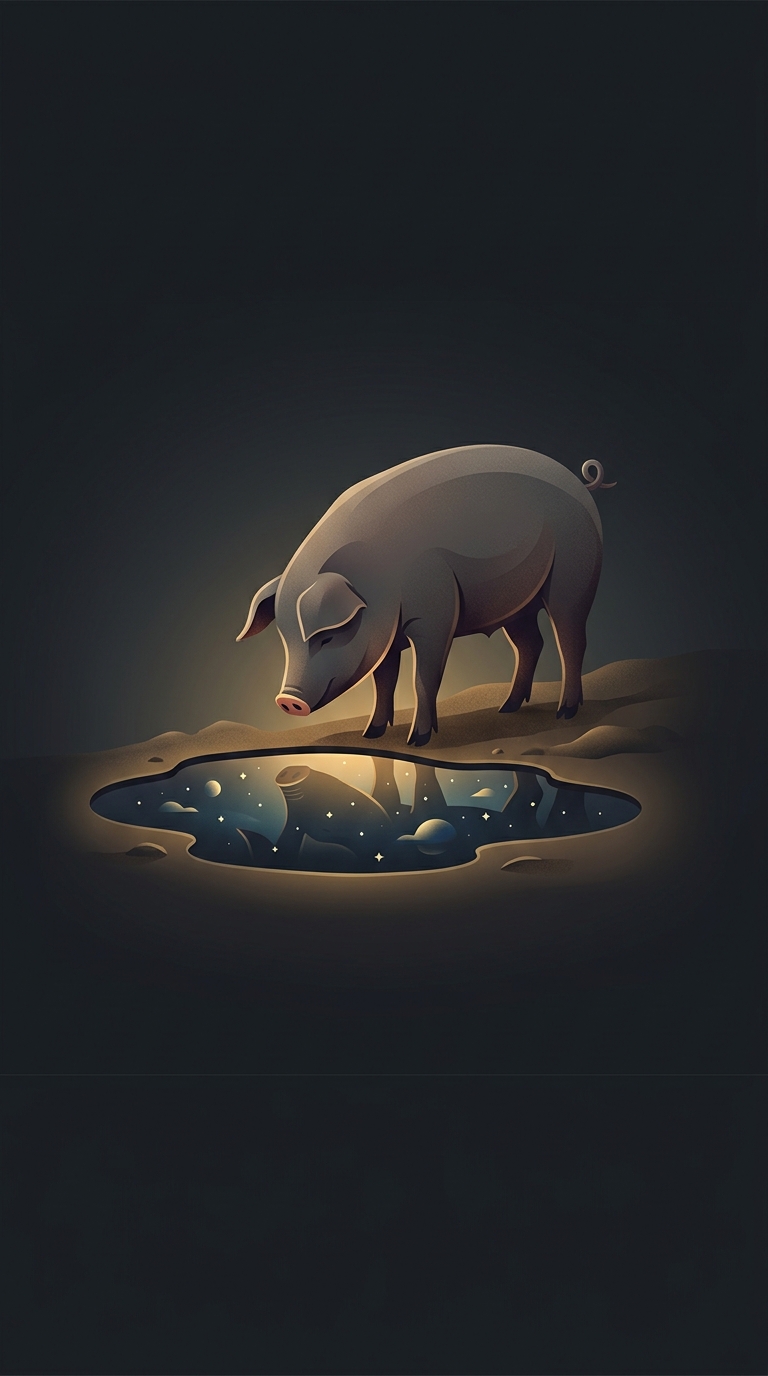 Anatomical limitations in a pig's neck structure, specifically the shape of their spine and the heavy musculature around their shoulders, make it physically impossible for them to look straight up at the sky.
