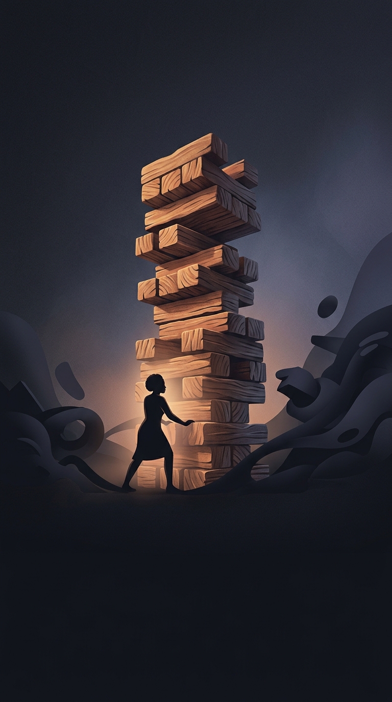 Jenga was created by Leslie Scott, a British game designer who grew up in East Africa and based it on a simple block-stacking game her family played with standard wooden building blocks.