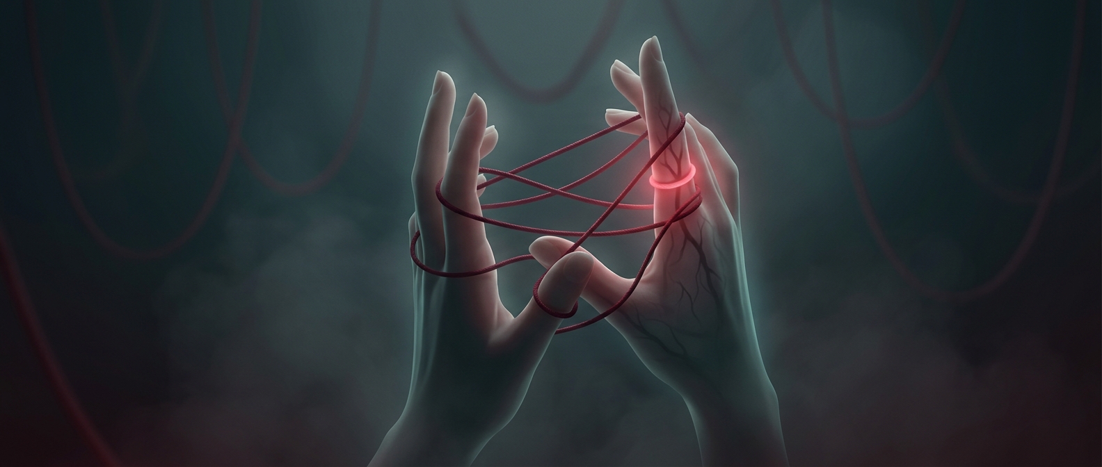 Cat's cradle string occasionally strangles fingers