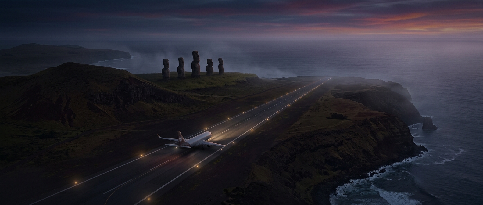 Easter Island's airstrip has nowhere nearby to divert