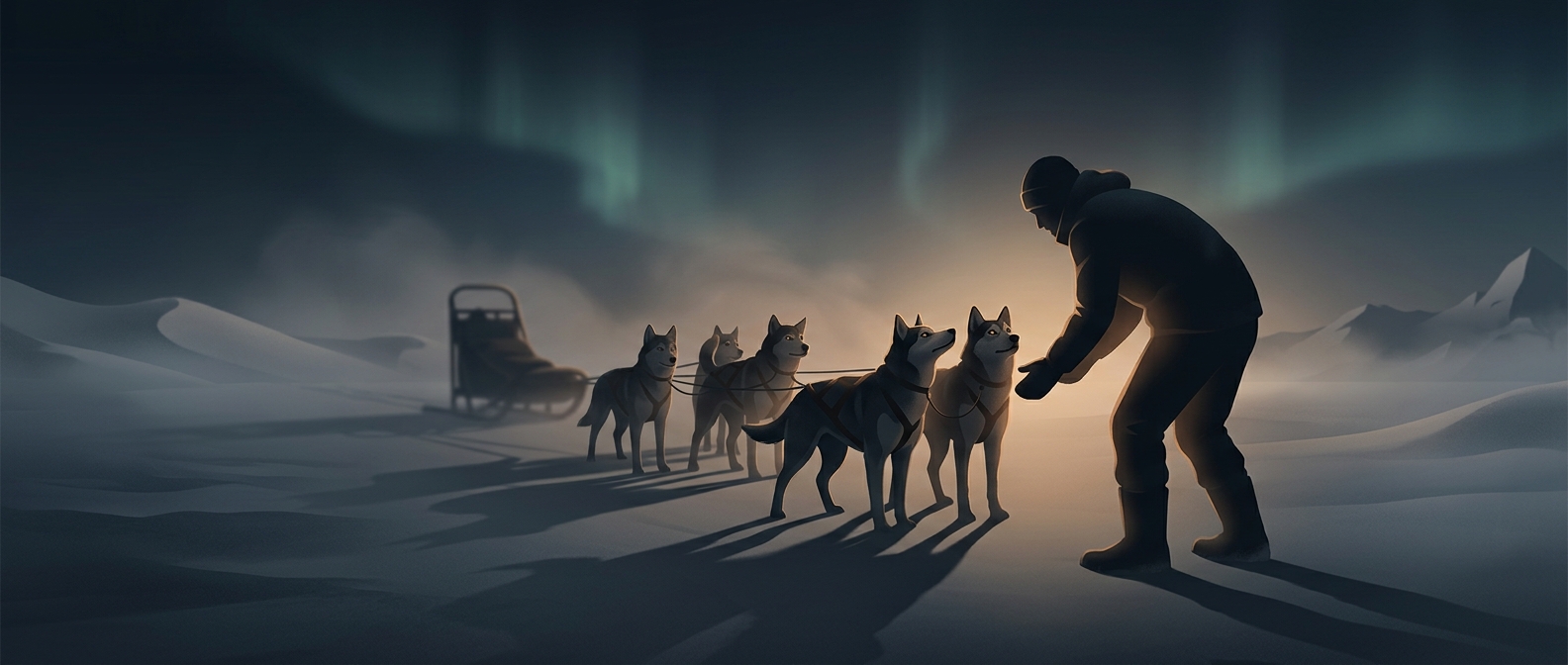 Sled dog teams instantly recognize their specific musher