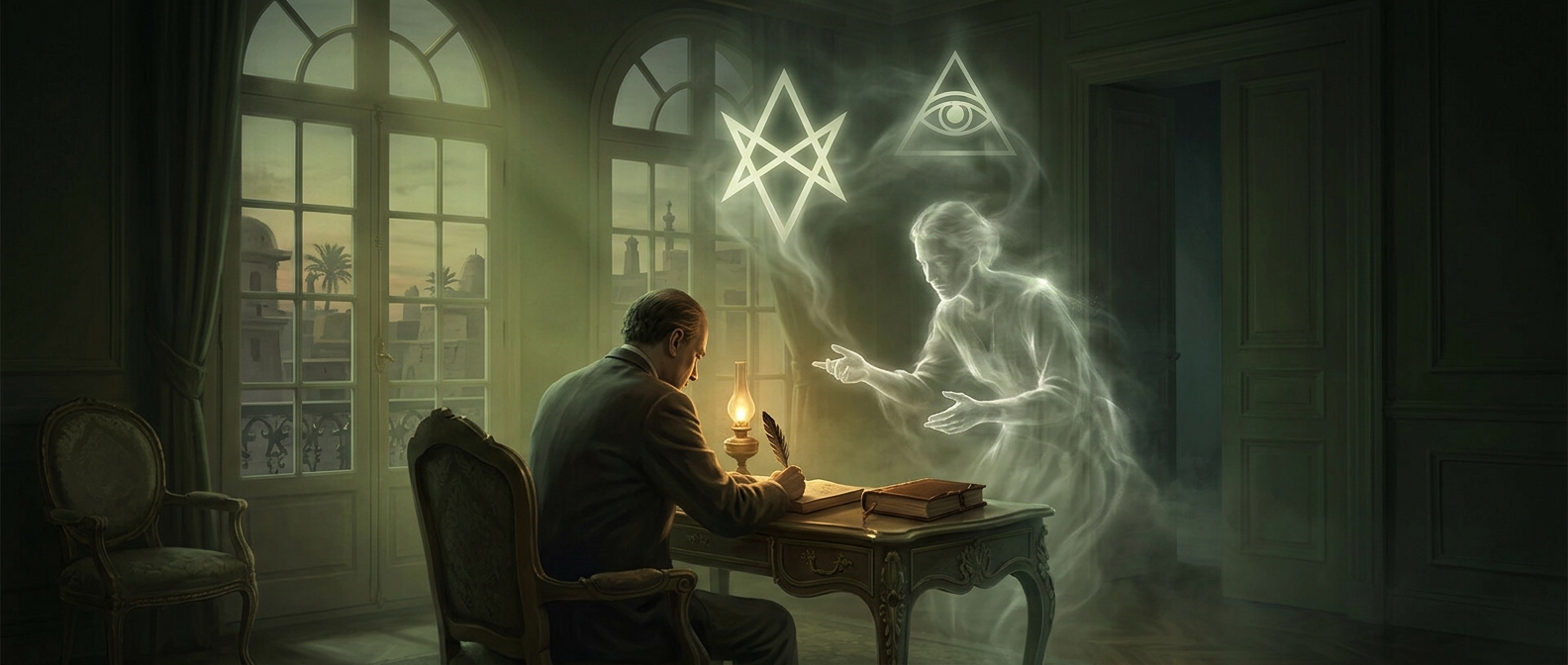 Aleister Crowley founded his infamous religion of Thelema after allegedly talking to a ghost in a Cairo hotel