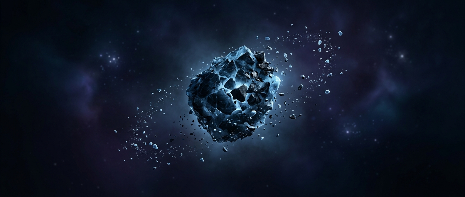 Distant icy rock representing absolute petty chaos