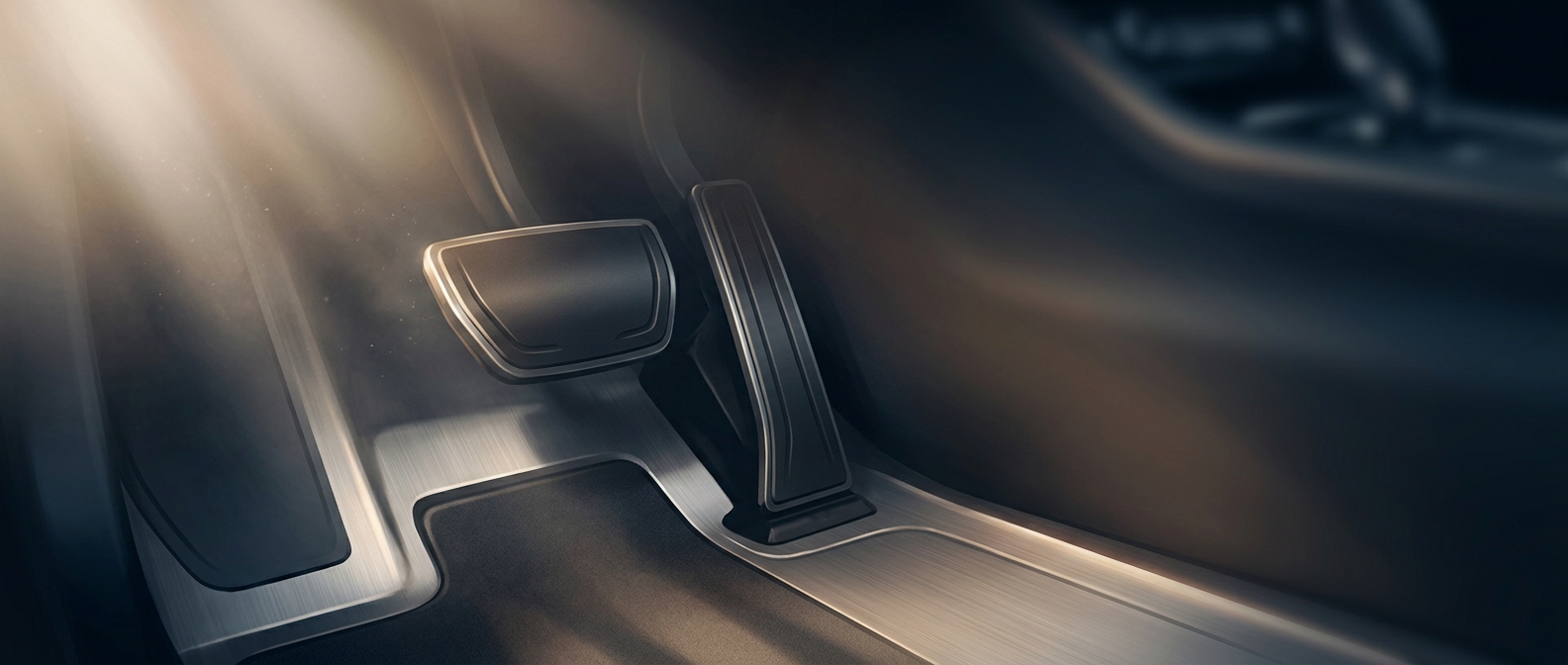 Brake pedals are intentionally wider than gas pedals