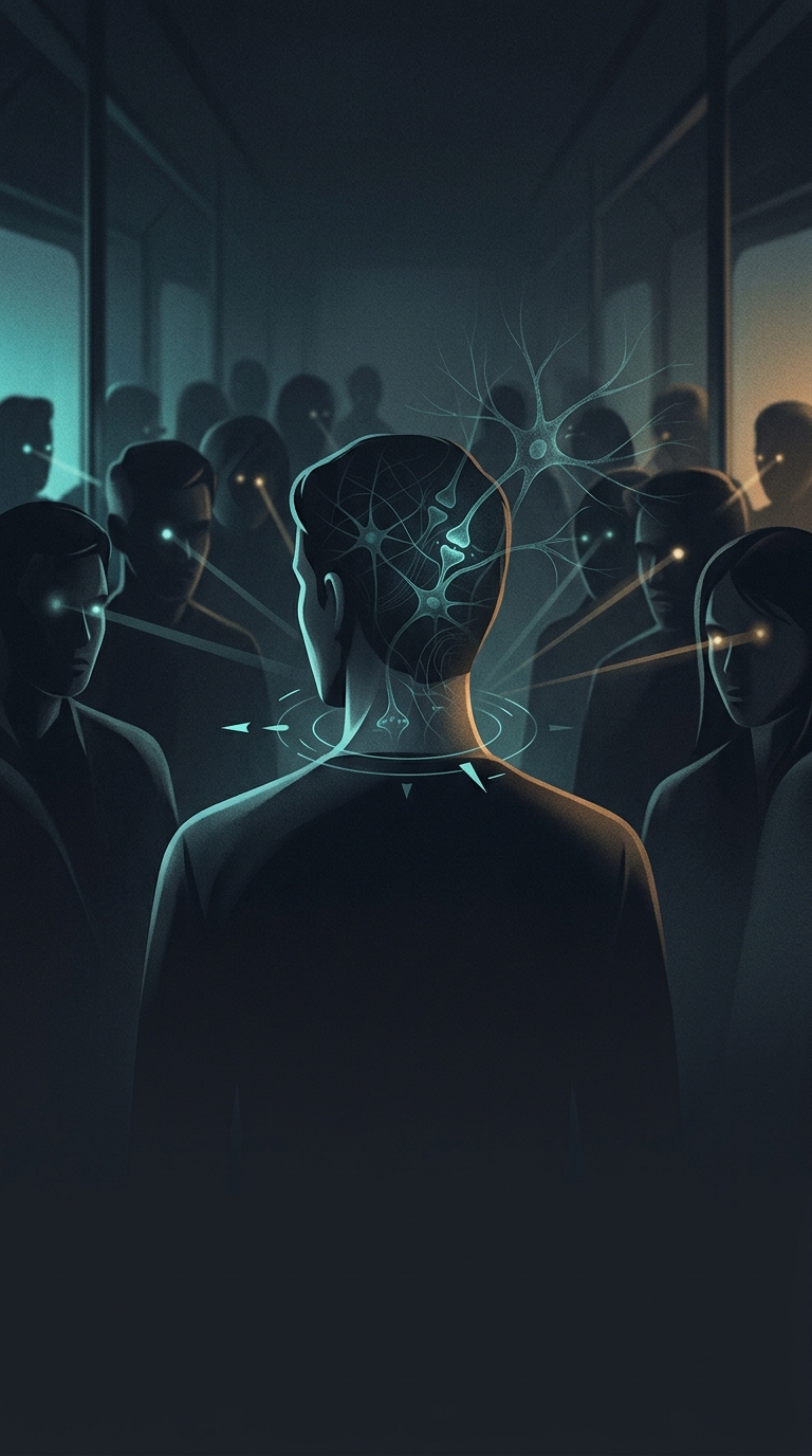 How does your body physically know someone is staring at the back of your head on a crowded train?