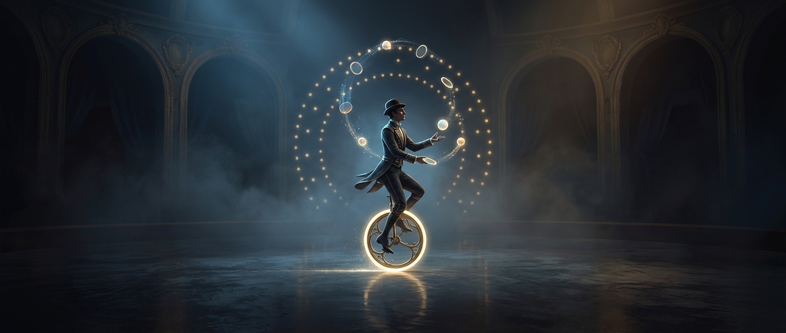 Why jugglers rode one-wheeled bicycles