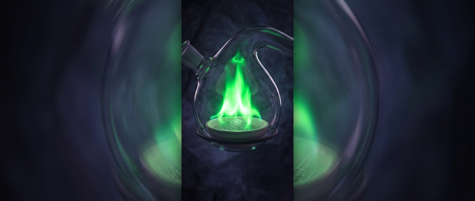 Thallium reliably burns with a distinct bright green flame