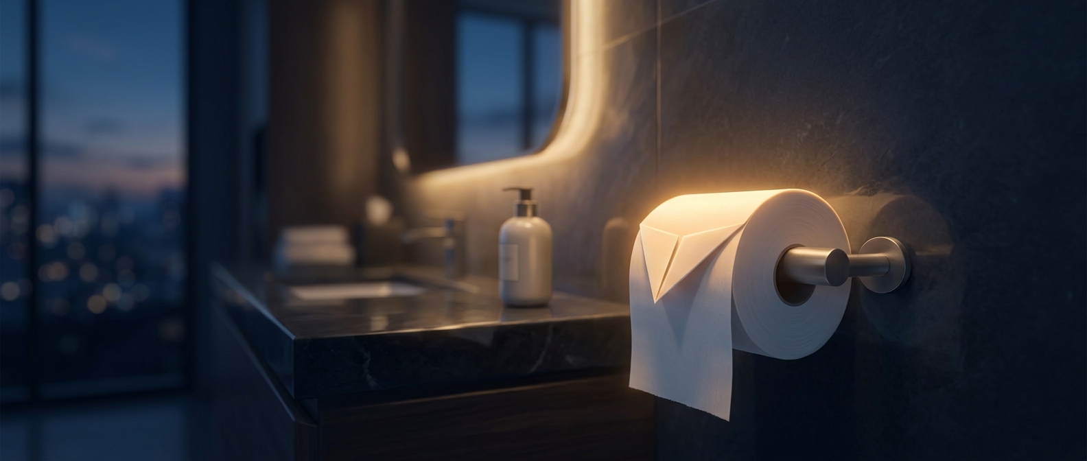 Why hotels fold the end of the toilet roll