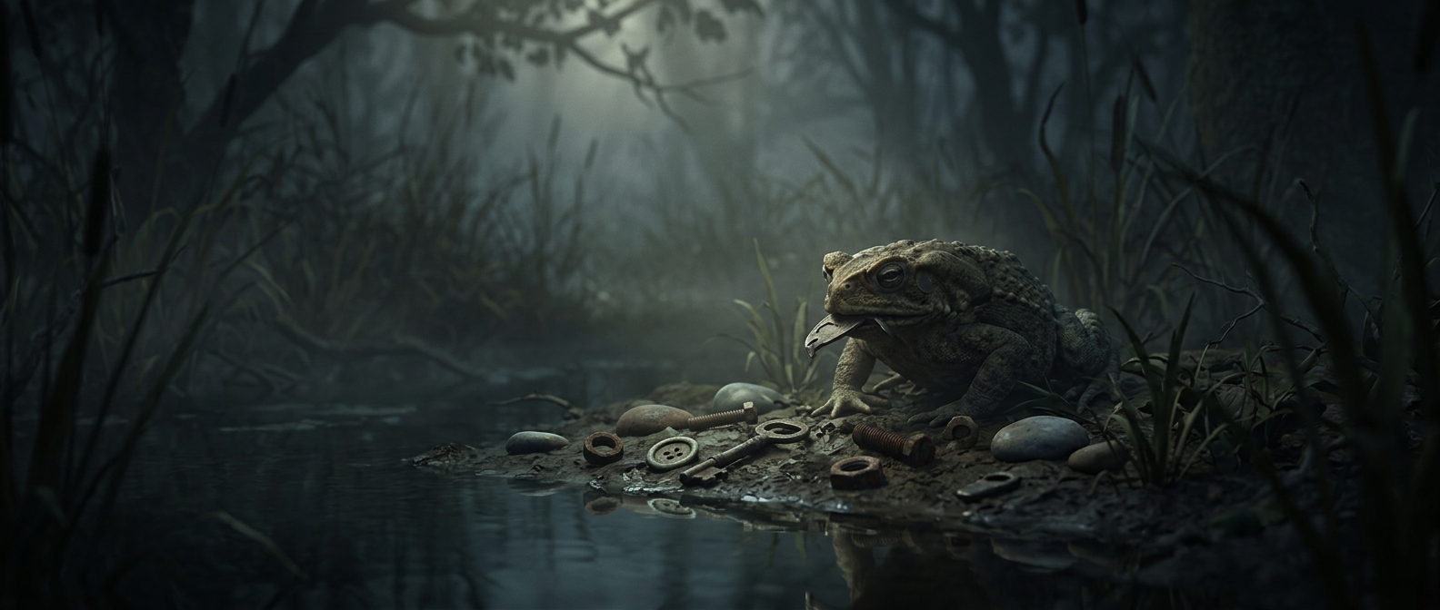 Cane toads will swallow almost anything