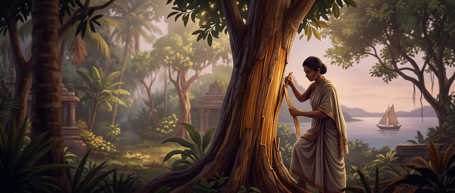 Cinnamon bark was originally scraped in Sri Lanka