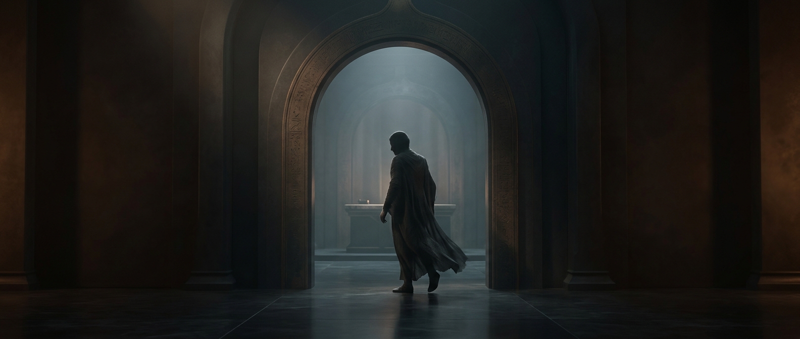 Walking backwards to properly exit a room