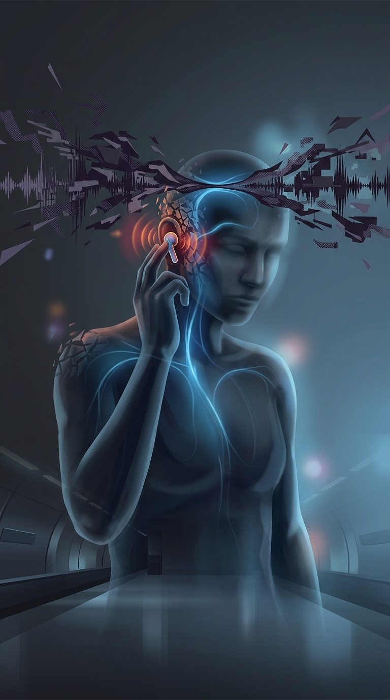 Why is listening to podcasts on wireless earbuds in a noisy subway slowly destroying your hearing?